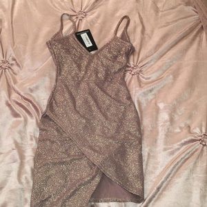 Mauve gold glitter dress